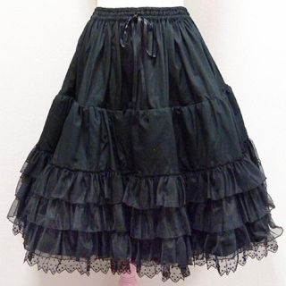 アンジェリックプリティー(Angelic Pretty)のAngelic Pretty プリンセスロングペチコート 黒 試着のみ(その他)