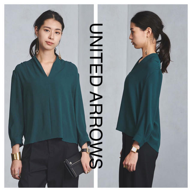 UNITED ARROWS(ユナイテッドアローズ)の◆美品◆U アローズ◆17SS エアリー Vネックブラウス カットソー フリー レディースのトップス(シャツ/ブラウス(長袖/七分))の商品写真