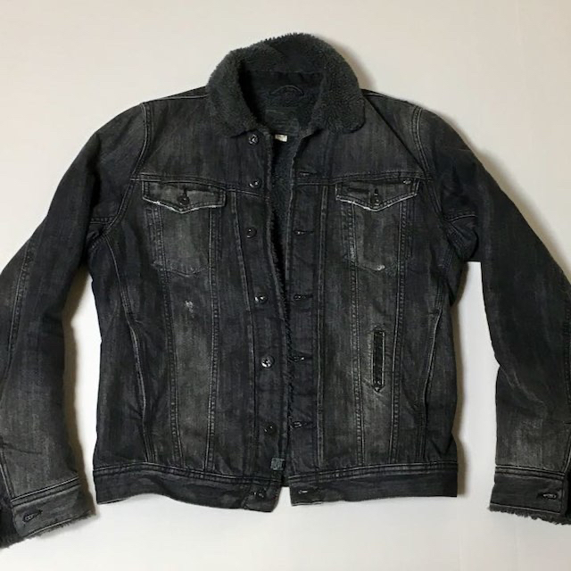 美品】DIESEL ボアデニムジャケット M 黒 ディーゼル