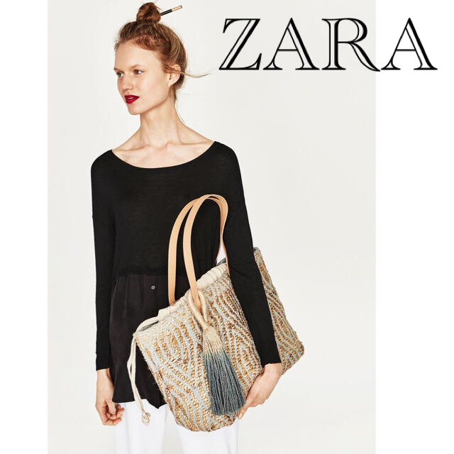 ZARA ザラ カゴバッグ トートバッグ タッセル付き 新品