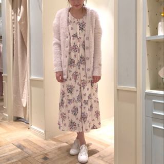 ジェラートピケ(gelato pique)の2017AW2nd☆gelatopique中花柄袖付前開きドレス(ロングワンピース/マキシワンピース)