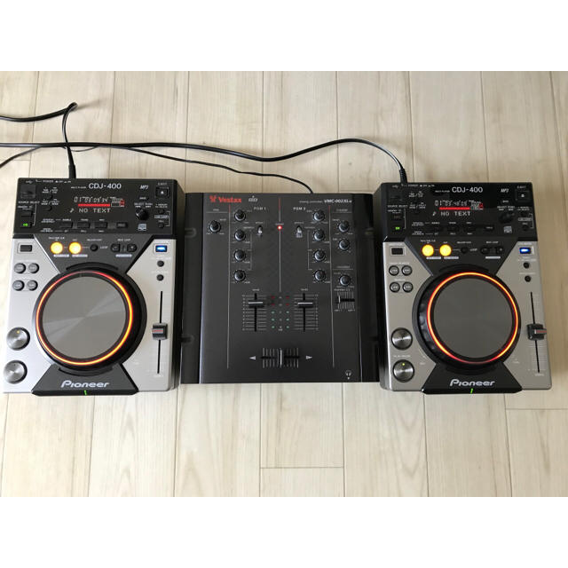 Pioneer CDJ-400 2台とVestax DJミキサーのセット