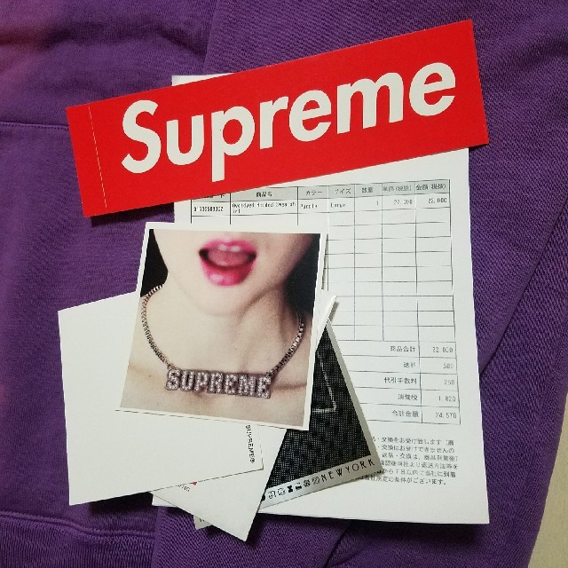 Supreme(シュプリーム)のSupreme　パーカー　Ｌ　新品　パープル メンズのトップス(パーカー)の商品写真