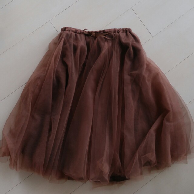 WILLSELECTION(ウィルセレクション)のウィルセレクション　チュールスカート　ブラウン レディースのスカート(ひざ丈スカート)の商品写真