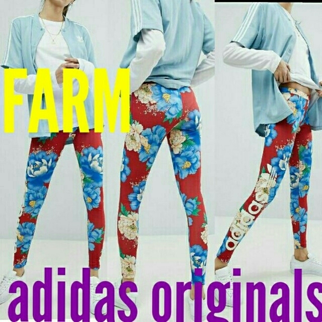 adidas(アディダス)のアディダスオリジナルス　Adidas originals farmビッグフラワー レディースのレッグウェア(レギンス/スパッツ)の商品写真