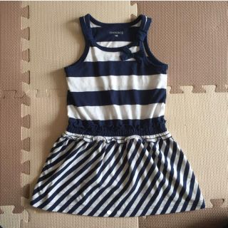 ザラキッズ(ZARA KIDS)のチェロキー ノースリーブ ボーダー ワンピース サイズ100(ワンピース)