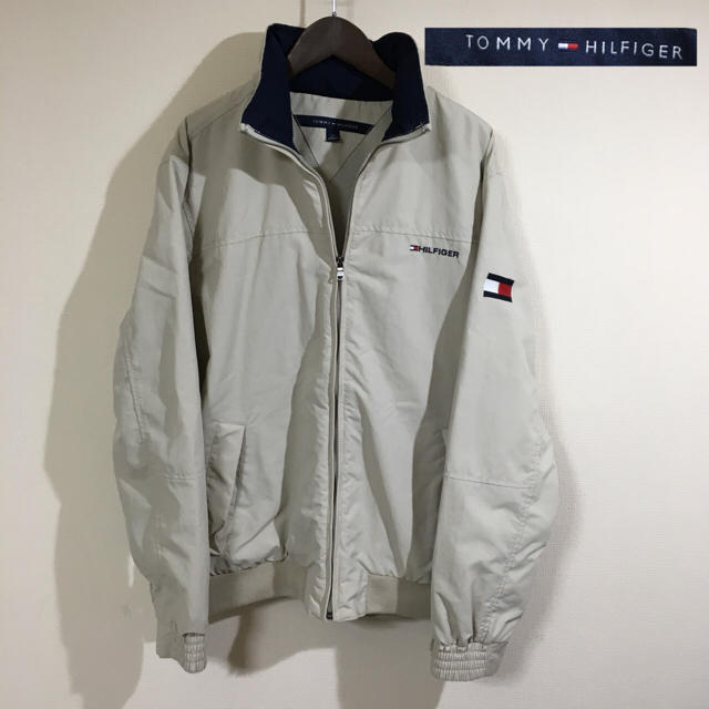 TOMMY HILFIGER(トミーヒルフィガー)の希少☆ TOMMY HILFIGER ナイロンジャケット ベージュ ロゴ メンズのジャケット/アウター(ナイロンジャケット)の商品写真