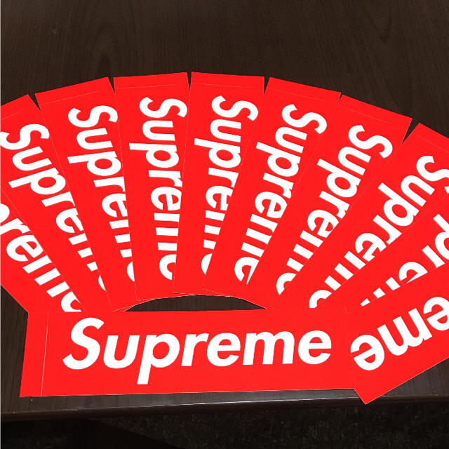 Supreme(シュプリーム)の【縦5.7cm横20.4cm】Supreme boxロゴ ステッカー 11枚 自動車/バイクのバイク(ステッカー)の商品写真