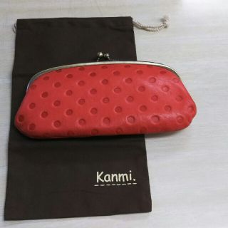 カンミ(Kanmi.)のkanmi.ドット がま口長財布 レッド(財布)