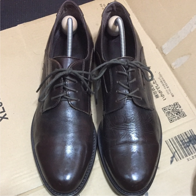 ダークブラウン 本革 26.5 メンズの靴/シューズ(ドレス/ビジネス)の商品写真