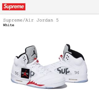 シュプリーム(Supreme)のjordan5 28㎝ ホワイト(スニーカー)