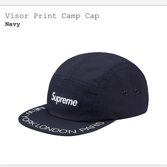 Supreme - Visor Print Camp Cap ネイビーの+pcinbox.cl