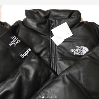 国内正規品 supreme north face leather nuptse (ダウンジャケット)