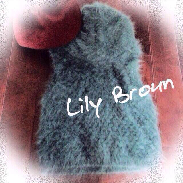 Lily Brown(リリーブラウン)のLily Broun♥️アンゴラノースリ レディースのトップス(ニット/セーター)の商品写真