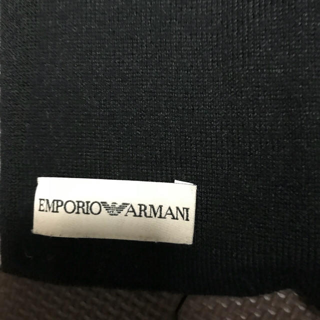 Emporio Armani(エンポリオアルマーニ)の美品 EMPORIO ARMANI エンポリオアルマーニ マフラー ブラック メンズのファッション小物(マフラー)の商品写真