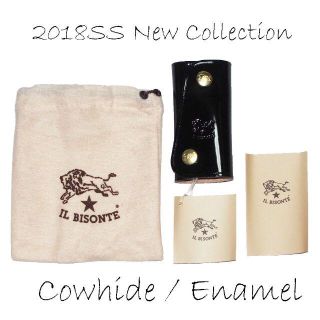 イルビゾンテ(IL BISONTE)の新品 未使用 ☆ IL BISONTE ☆ エナメル キーケース ☆ ブラック(キーケース)