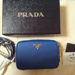 プラダ(PRADA)のぽこにゃん様専用 プラダ ミニショルダー ポシェット ブルー (ショルダーバッグ)