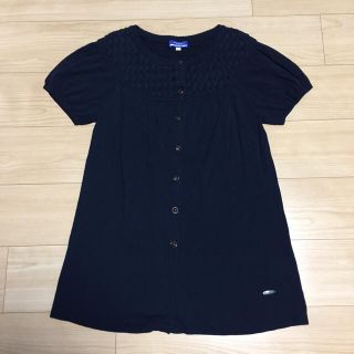 バーバリーブルーレーベル(BURBERRY BLUE LABEL)のJ様専用 バーバリー ネイビーの半袖ニット チュニック 38(ニット/セーター)