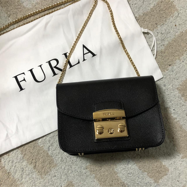 美品！ FURLA フルラ メトロポリス ブラック バッグショルダーバッグ