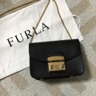 フルラ(Furla)の美品！ FURLA フルラ メトロポリス ブラック バッグ(ショルダーバッグ)