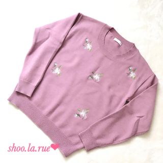 シューラルー(SHOO・LA・RUE)のシューラルー♡春色お花刺繍ニット(ニット/セーター)