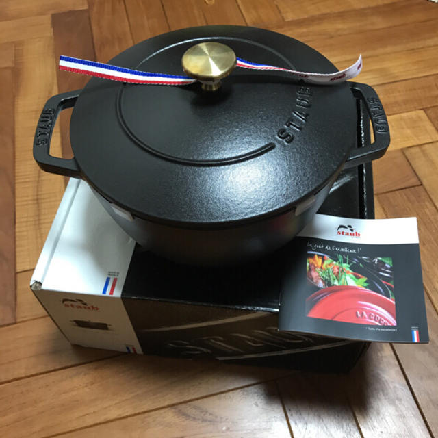 フランス容量☆新品☆STAUB  WA-NABE Ｌ 人気ブラック