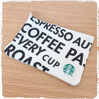 スターバックスコーヒー(Starbucks Coffee)の★中国スタバ★ キャンバス ポーチ 白 送料無料(ポーチ)