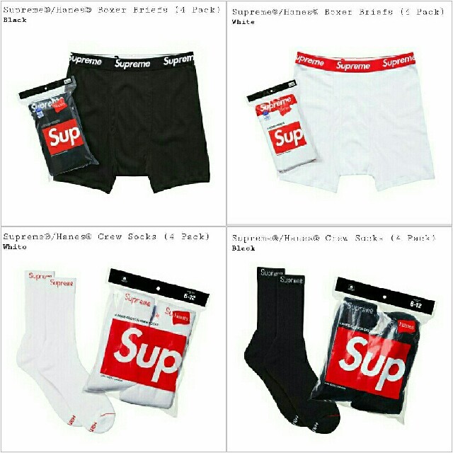 Supreme(シュプリーム)のsupreme　シュプリーム　ボクサーパンツ　ソックス　hanes レディースの下着/アンダーウェア(ショーツ)の商品写真