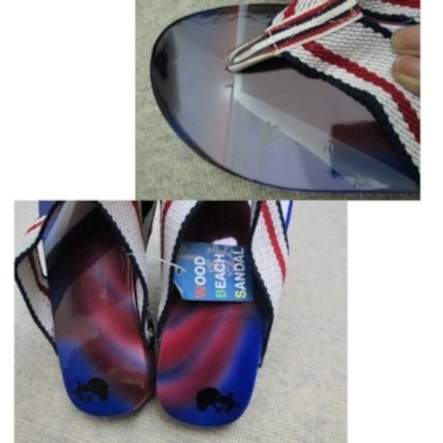 木製ビーチサンダル　M　新品　送込み メンズの靴/シューズ(サンダル)の商品写真