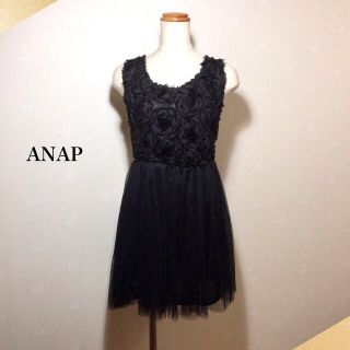 アナップ(ANAP)のANAP バラとチュールスカートのワンピース(ひざ丈スカート)