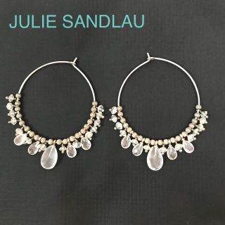 バーニーズニューヨーク(BARNEYS NEW YORK)のJULIE SANDLAU ［ジュリーサンドロー］フープピアス クリアクウォーツ(ピアス)