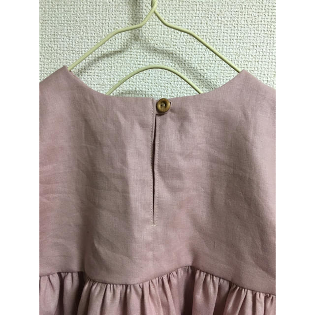 コットンリネンのヨークワンピース キッズ/ベビー/マタニティのキッズ服女の子用(90cm~)(ワンピース)の商品写真