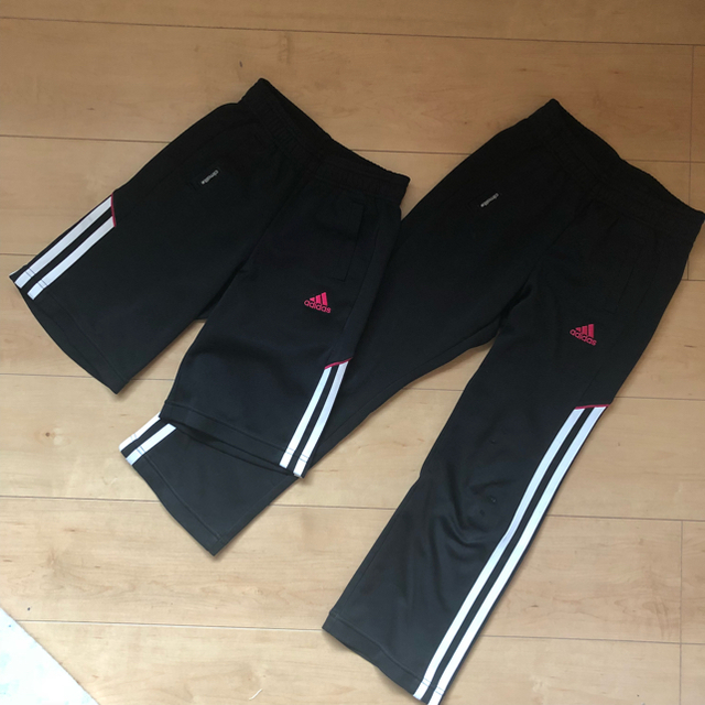 adidas(アディダス)のadidas ジャージズボン ハーフパンツセット 120cm キッズ/ベビー/マタニティのキッズ服女の子用(90cm~)(パンツ/スパッツ)の商品写真