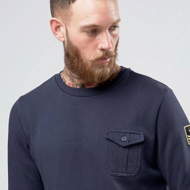 Military Badged Crew Neck Jersey Jumper メンズのトップス(スウェット)の商品写真