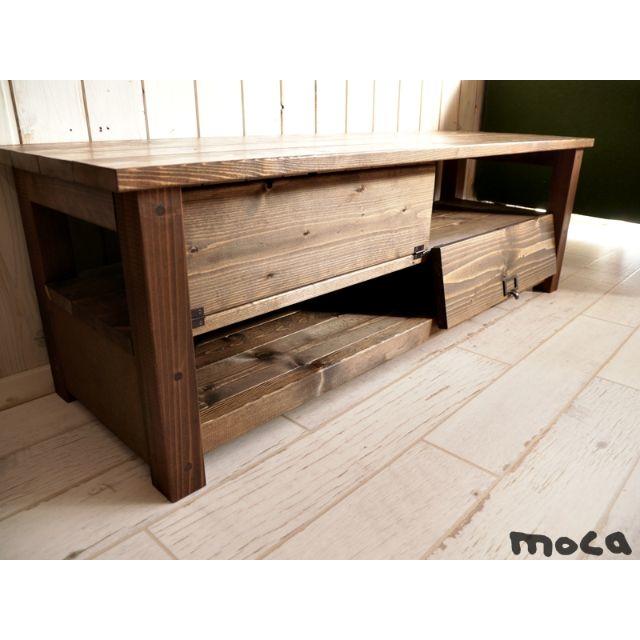 TVラック　アンティーク風　（110　B）moca ハンドメイドのインテリア/家具(家具)の商品写真
