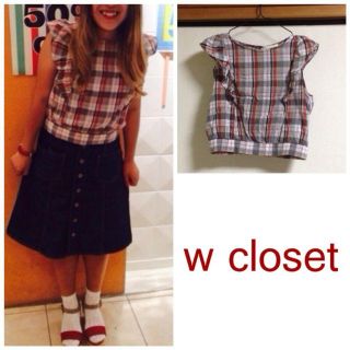 ダブルクローゼット(w closet)のw closet＊チェックプルオーバー(カットソー(半袖/袖なし))