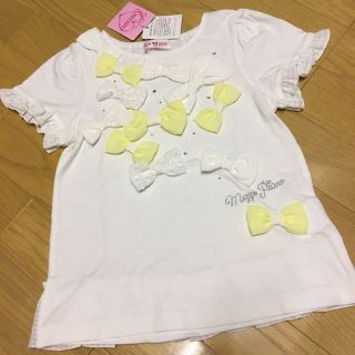 メゾピアノ(mezzo piano)の新品 メゾピアノ 120cm 半袖 Tシャツ リボン 女の子 子供　トップス(その他)