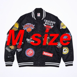シュプリーム(Supreme)のM Black Supreme Nike NBA Warm up jacket(スタジャン)