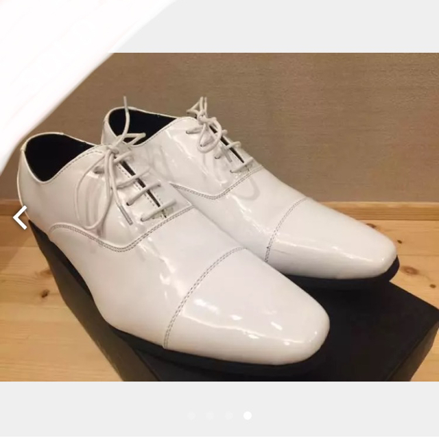 新郎 ホワイトエナメルシューズ メンズの靴/シューズ(ドレス/ビジネス)の商品写真