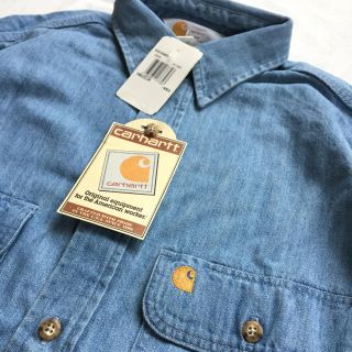 カーハート(carhartt)の90s USA製 デッドストック CARHARTT 金刺繍ロゴ デニムシャツ(シャツ)