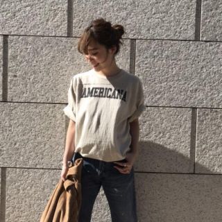 ドゥーズィエムクラス(DEUXIEME CLASSE)のタグ付き新品☆ドゥーズィエムクラス 新作♡AMERICANA Tシャツ ベージュ(Tシャツ(半袖/袖なし))