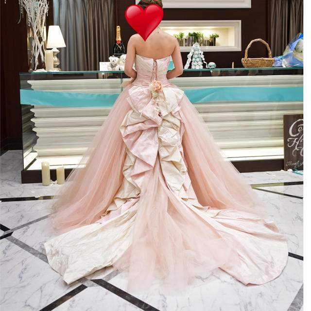 ウェディング カラードレス  ピンク ベージュ レディースのフォーマル/ドレス(ウェディングドレス)の商品写真