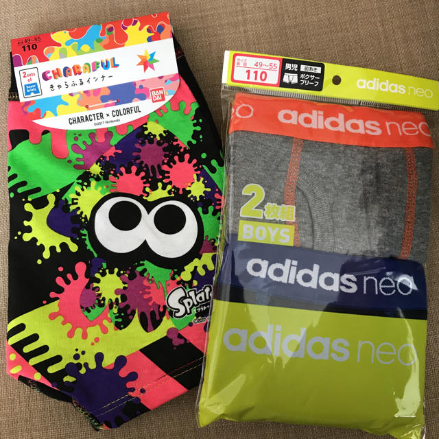 adidas(アディダス)の新品☆ボクサーパンツ☆アディダス☆スプラトゥーン☆110 キッズ/ベビー/マタニティのキッズ服男の子用(90cm~)(下着)の商品写真