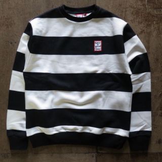 ビームス(BEAMS)のhaveagoodtime Striped Crew Neck  サイズL(スウェット)