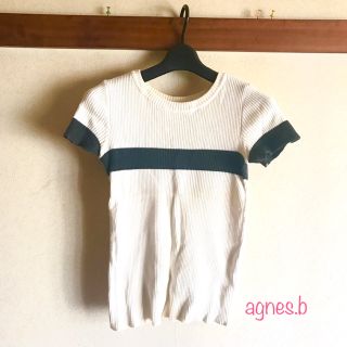 アニエスベー(agnes b.)の【アニエス・ベー】モノトーン♡リブカットソー(カットソー(半袖/袖なし))