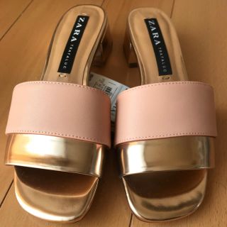 ザラ(ZARA)のZARA ミュール  36  ピンク 紙タグ付(ミュール)