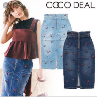 ココディール(COCO DEAL)のm♡さん専用 COCODEAL 刺繍フラワーデニムスカート(ひざ丈スカート)