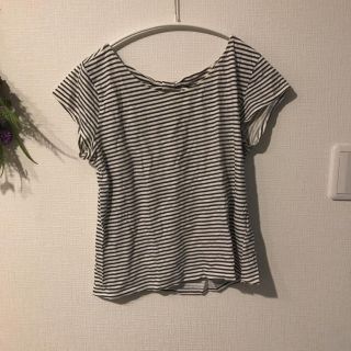 ザラ(ZARA)のZARA＊ザラ バックリボンボーダーTシャツ(Tシャツ(半袖/袖なし))