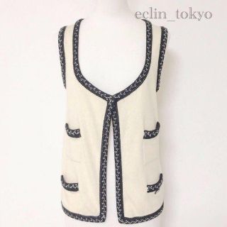 CHANEL - シャネル カシミヤ100% 4つポケット ニット ベスト ジレ 38