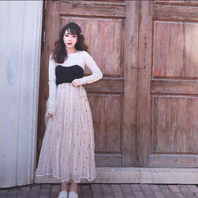 snidel♡新品タグ付♡2wayボリュームチュールスカート♡-